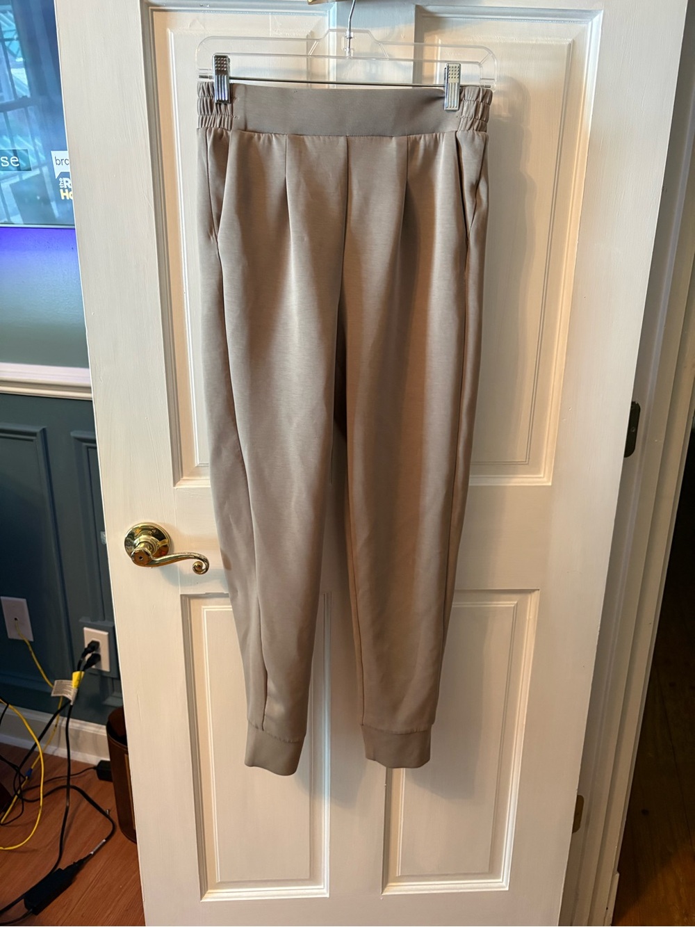 Avia Taupe Jogger Pants - Casual Elastic Waist